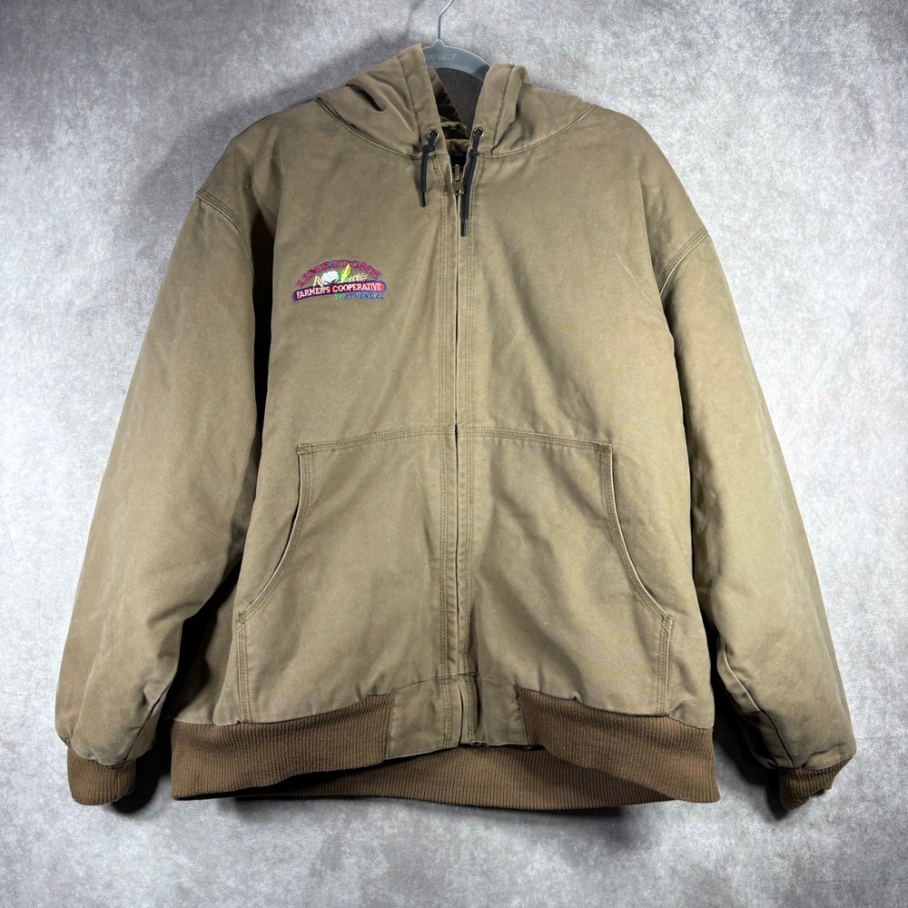 Santa Fe Jacket XL Brown Limestone Farmers Cooperative Canvas Hooded Workwear